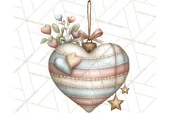 Pastel Christmas Ornaments Watercolor PNG Product Image 5