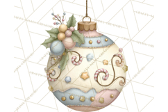 Pastel Christmas Ornaments Watercolor PNG Product Image 2