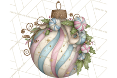 Pastel Christmas Ornaments Watercolor PNG Product Image 3