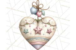 Pastel Christmas Ornaments Watercolor PNG Product Image 2