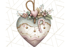 Pastel Christmas Ornaments Watercolor PNG Product Image 3