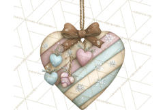 Pastel Christmas Ornaments Watercolor PNG Product Image 3