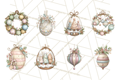 Pastel Christmas Ornaments Watercolor PNG Product Image 7