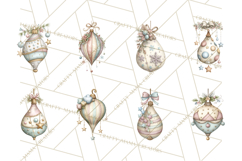 Pastel Christmas Ornaments Watercolor PNG Product Image 2