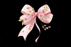 pastel pink bow, cherry blossom bow, spring floral bow, coquette bow clipart, digital bow design, pink floral bow, spring clipart bow, floral coquette bow, cherry blossom clipart, pastel bow design