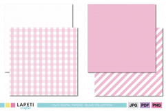 Cute pink patterned papers for sweet handmade cards and gift tags.