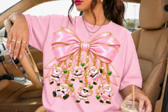 Pastel Pink Santa Bow PNG with Funny Christmas Charms Product Image 2