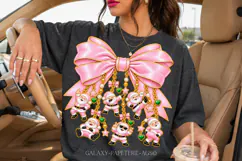 Pastel Pink Santa Bow PNG with Funny Christmas Charms Product Image 3