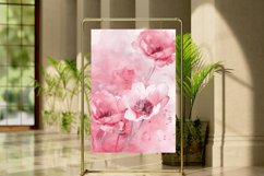 Pastel Pink Watercolor Flowers Seamless Digital Paper Bundle Product Image 3