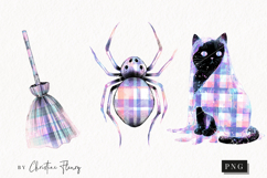 Pastel Plaid Halloween Clipart | Halloween PNG Product Image 1