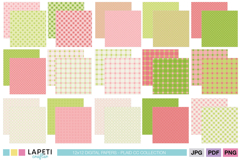 Fresh pink and green plaid backgrounds perfect for Easter, journaling, and printable crafts.