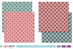 Elegant plaid digital backgrounds in pink and green tones for printable projects.