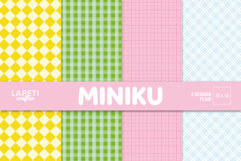 Pastel plaid digital papers for scrapbook projects