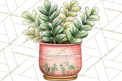 Houseplant Clipart PNG, Pastel Potted Icons Product Image 2