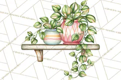 Houseplant Clipart PNG, Pastel Potted Icons Product Image 5