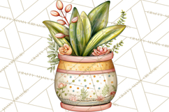 Houseplant Clipart PNG, Pastel Potted Icons Product Image 4