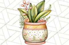 Houseplant Clipart PNG, Pastel Potted Icons Product Image 4