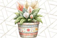 Houseplant Clipart PNG, Pastel Potted Icons Product Image 5