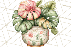 Houseplant Clipart PNG, Pastel Potted Icons Product Image 2