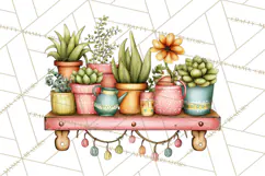 Houseplant Clipart PNG, Pastel Potted Icons Product Image 5