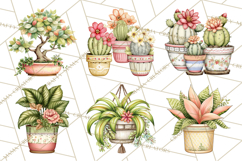 Houseplant Clipart PNG, Pastel Potted Icons Product Image 7