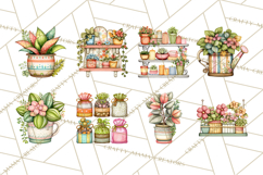 Houseplant Clipart PNG, Pastel Potted Icons Product Image 2