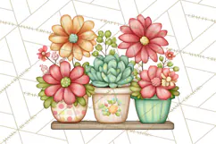 Houseplant Clipart PNG, Pastel Potted Icons Product Image 2