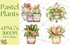 Houseplant Clipart PNG, Pastel Potted Icons Product Image 1