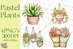 Houseplant Clipart PNG, Pastel Potted Icons Product Image 1