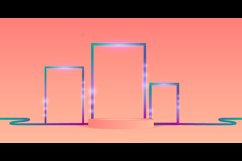 Pastel podium stage with neon light decoration design bg Product Image 2