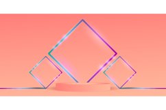 Pastel podium stage with neon light design background Product Image 1