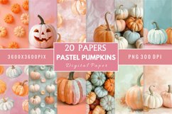 Pastel Pumpkins Digital Paper Bundle Product Image 1
