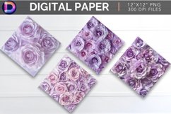 Pastel Purple Roses Digital Paper Product Image 1