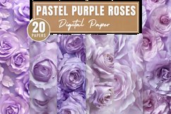 Pastel Purple Roses Digital Paper Bundle Product Image 1