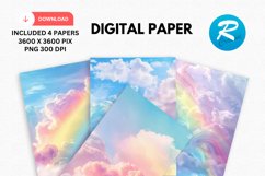Pastel Rainbow Alcohol Ink Digital Paper, Rainbow Background Product Image 1