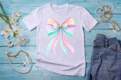 pastel rainbow bow, soft coquette bow, elegant bow design, rainbow clipart art, digital bow design, sublimation bow clipart, pastel bow art, soft rainbow design, coquette bow art, rainbow sublimation design
