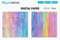 Pastel Rainbow Electric Rain Seamless Digital Paper Product Image 1