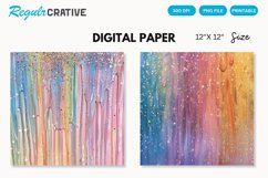 Pastel Rainbow Electric Rain Seamless Digital Paper Product Image 1