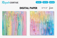 Pastel Rainbow Electric Rain Seamless Digital Paper Product Image 1