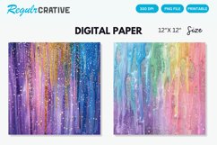 Pastel Rainbow Electric Rain Seamless Digital Paper Product Image 1