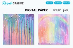 Pastel Rainbow Electric Rain Seamless Digital Paper Product Image 1