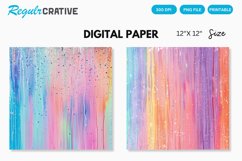 Pastel Rainbow Electric Rain Seamless Digital Paper Product Image 1