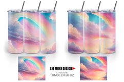 Pastel Rainbow Sky at Sunrise | Tumbler Sublimation Wrap Product Image 2