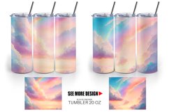 Pastel Rainbow Sky at Sunrise | Tumbler Sublimation Wrap Product Image 2