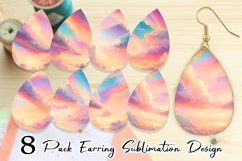 Pastel Rainbow Sky at Sunrise Earring teardrop sublimation d Product Image 1