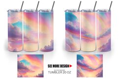 Pastel Rainbow Sky at Sunrise | Tumbler Sublimation Wrap Product Image 3