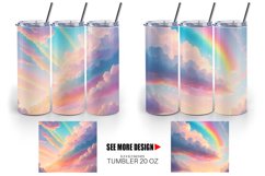 Pastel Rainbow Sky at Sunrise | Tumbler Sublimation Wrap Product Image 4