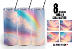 Pastel Rainbow Sky at Sunrise | Tumbler Sublimation Wrap Product Image 1
