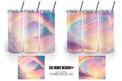 Pastel Rainbow Sky at Sunrise | Tumbler Sublimation Wrap Product Image 3