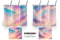 Pastel Rainbow Sky at Sunrise | Tumbler Sublimation Wrap Product Image 4